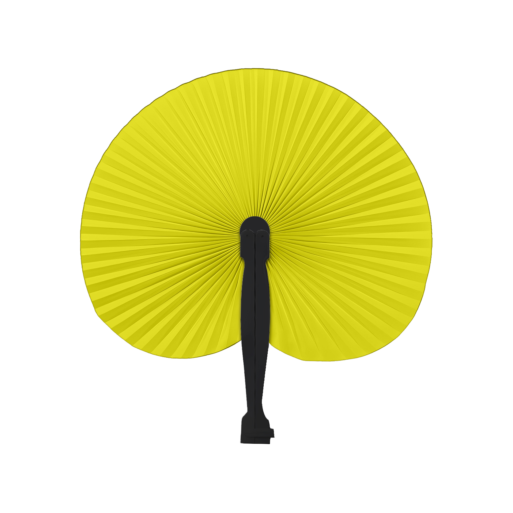Custom Disposable Full Color Round Folding Hand Paper Fan With Plastic Handle 5