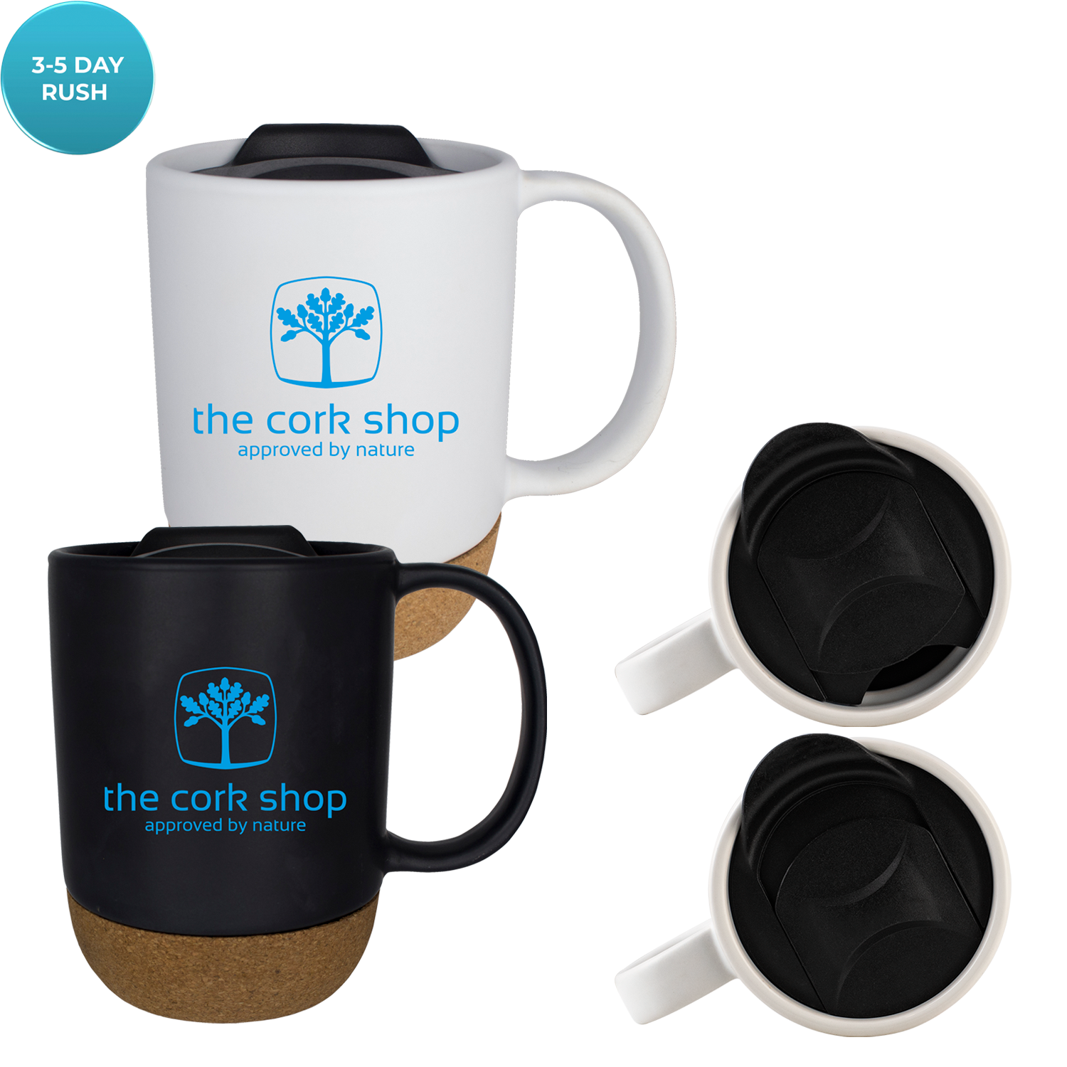 14 oz Ceramic Cork Bottom Mug 2
