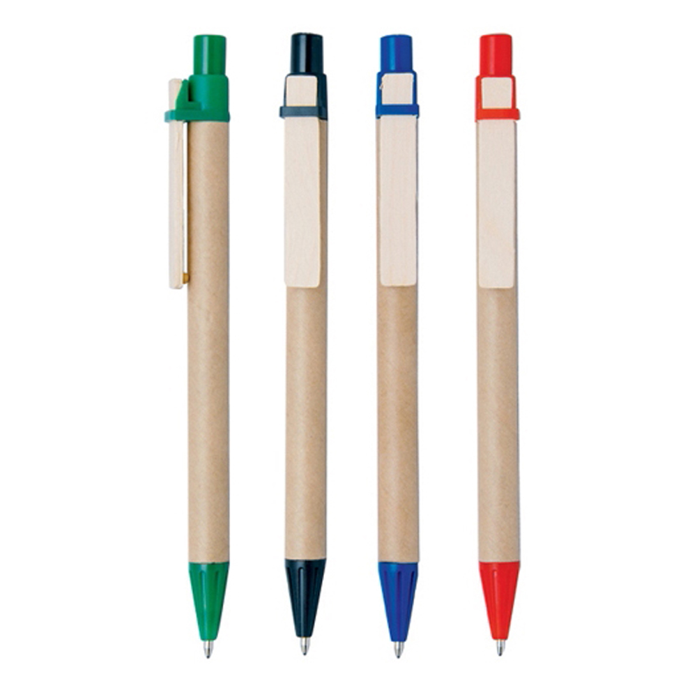Paper Ballpoint Pen with Wooden Clip 2