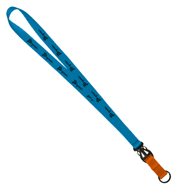 3/4" Multi color (Top and bottom) Nylon Lanyard with Plastic Slide Buckle R 471