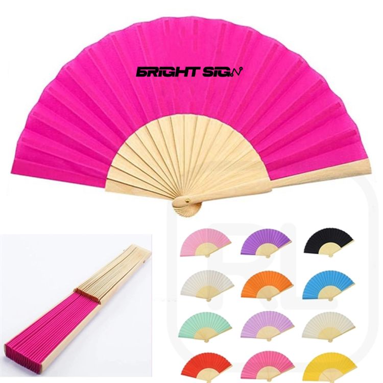 Classic Wood-Frame Folding Hand Fan 2