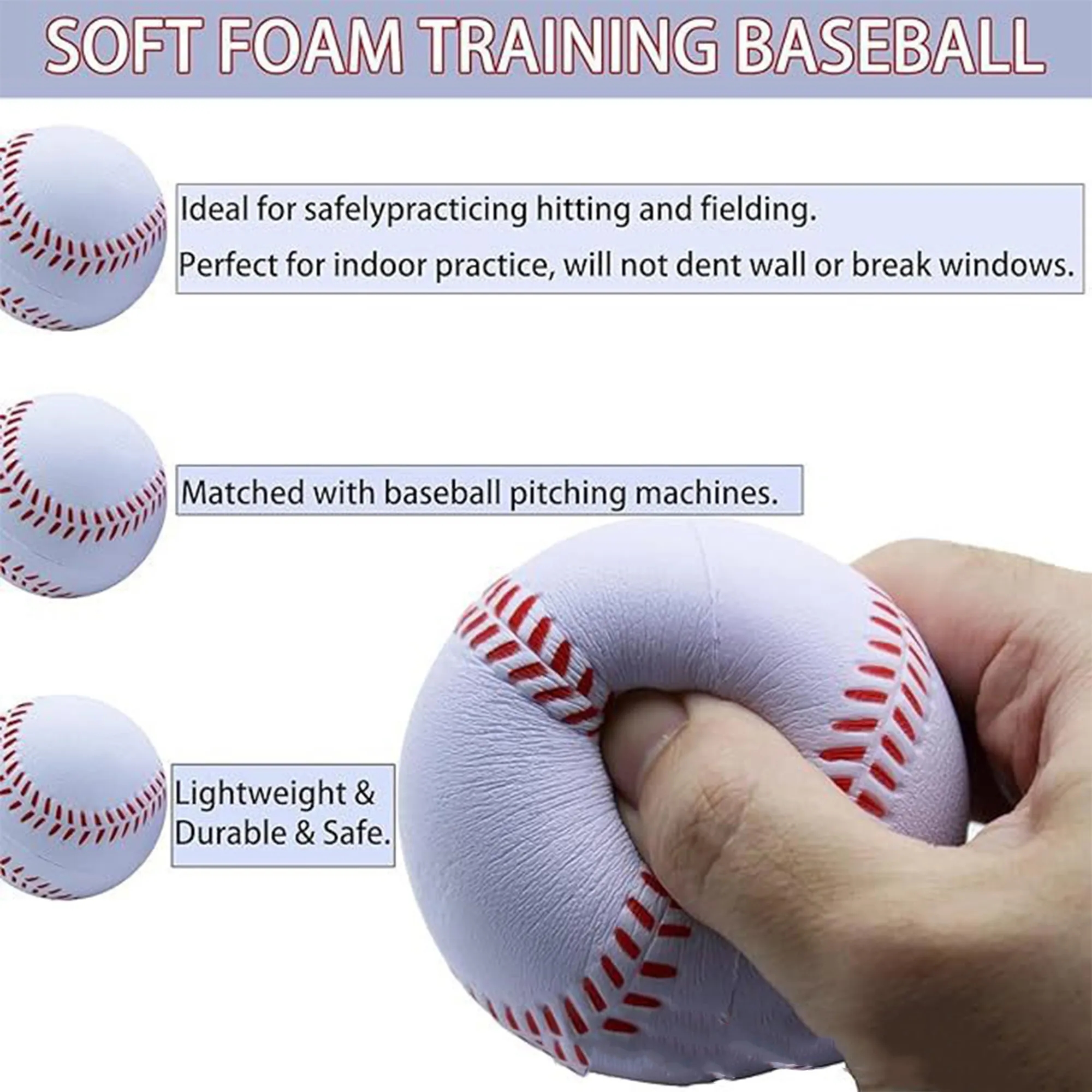 PU Soft Sponge Training Baseball 3