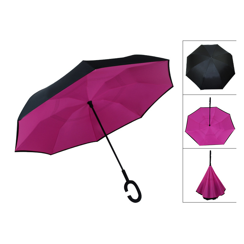 Inverted Reverse Umbrella with C-Shaped Handle 9