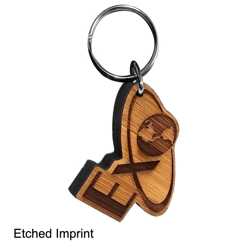 Custom Laser Etched Bamboo Keychain 3