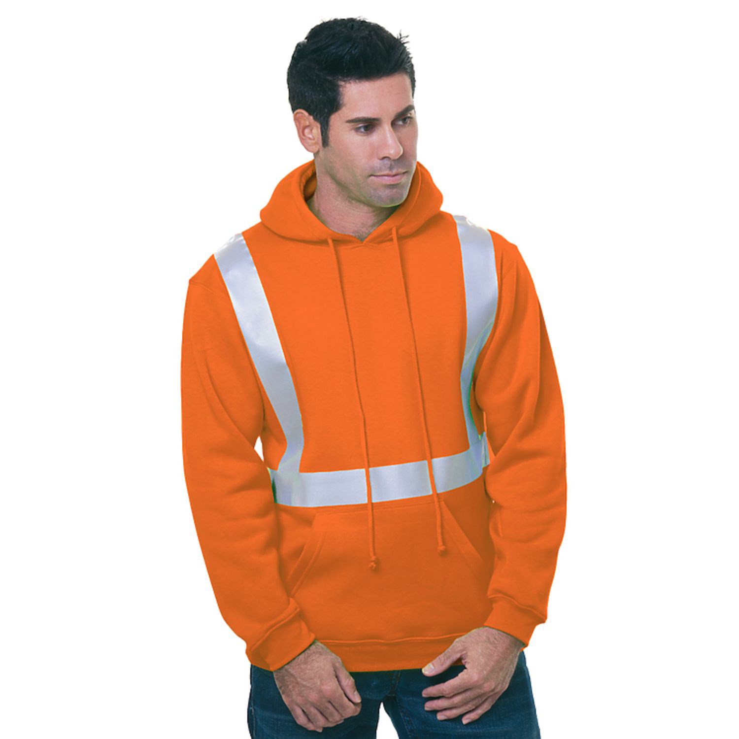 USA-Made Pre-Shrunk Class 2 Safety Pullover Hoodie