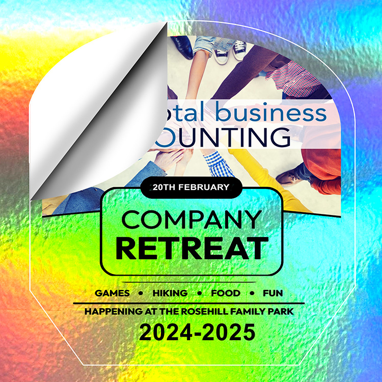 "CUSTOMCUT™" 9.1 sq inch to 16 sq. inch Full Color Custom Shape Removable Vinyl Stickers in Singles 5