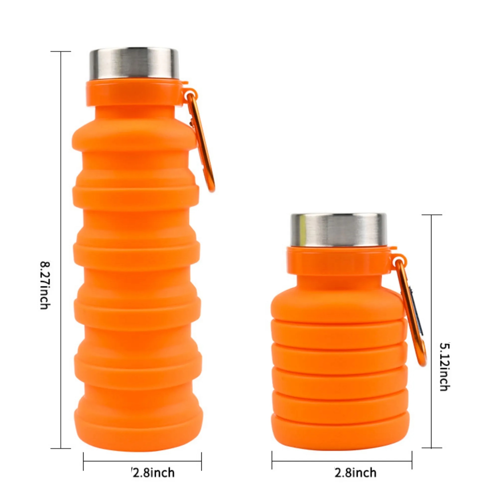 17oz Outdoor Silicone Collapsible Water Bottle 8