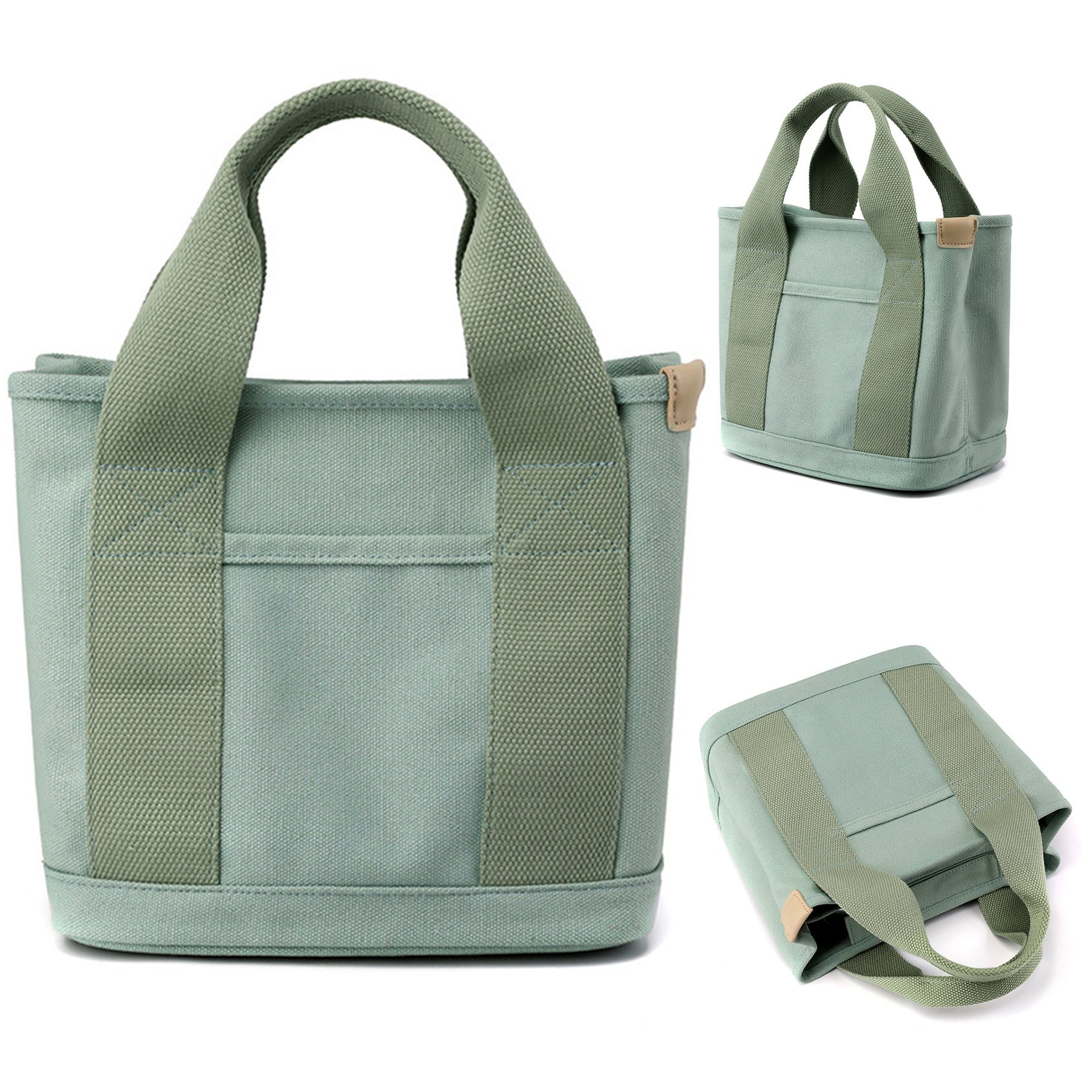 Canvas Small Tote Bag with Zipper, custom tote bag with logo imprint 9