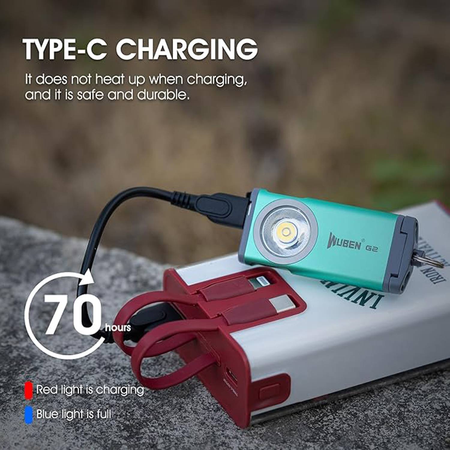 Mini EDC Keychain Flashlight with USB-C Charging 6