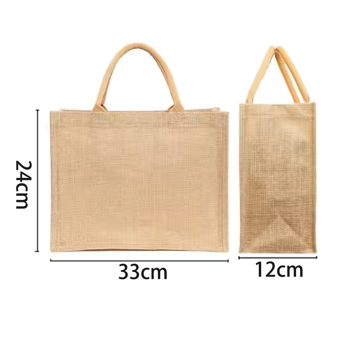 8L Eco-Friendly Jute Hessian Reusable Shopping Tote Bag 2