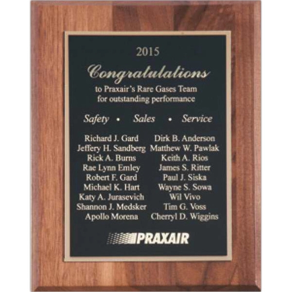 Walnut Wood Plaque w/Choice of Double Plate (10.5" x 13") 2