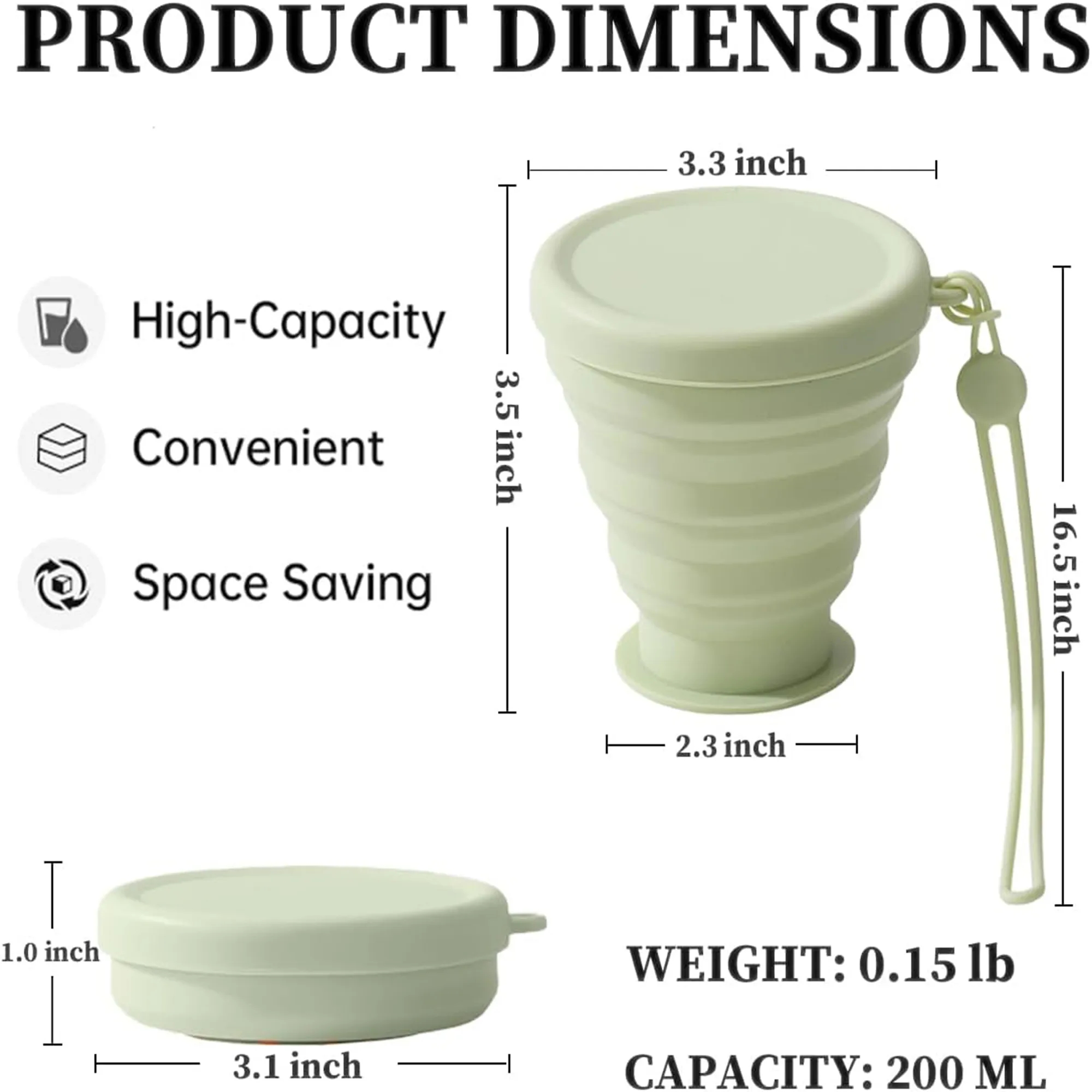 Mini Silicone Foldable Travel Cup 3