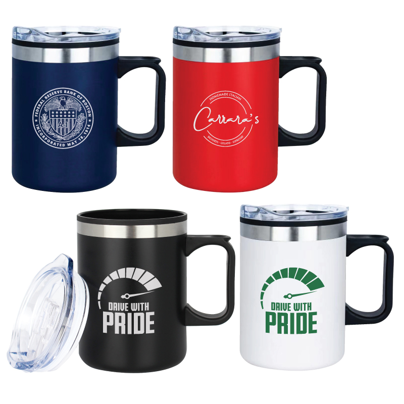 Laurie 14 oz. Double Walled Stainless Steel Camper Mug 1