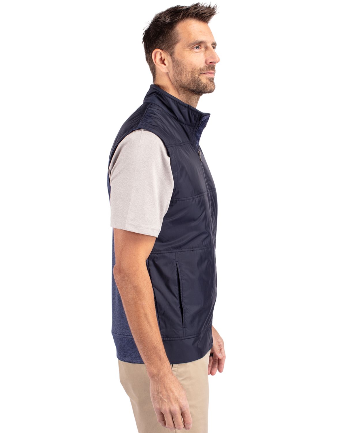 Cutter & Buck Stealth Recycled Hybrid Quilted Mens Windbreaker Vest 32