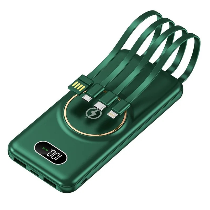 10000mAh Wireless Charger Built-in Charging Cable 2