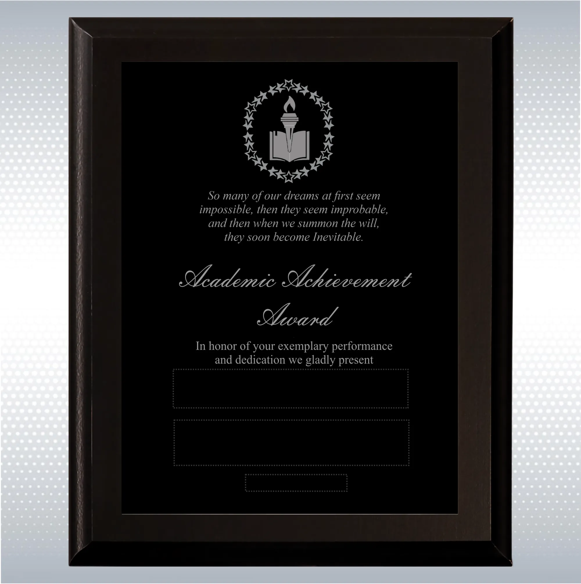 Black Matte Plaque Academic Achievement Award 5