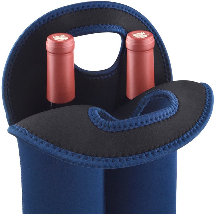 2 Bottle Insulated Neoprene Wine Carrier Tote Bag Water Bott 8