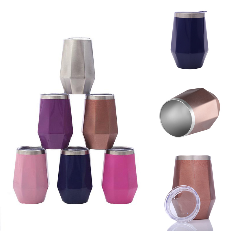 12oz Diamond Shape Stainless Steel Coffe Mugs 2