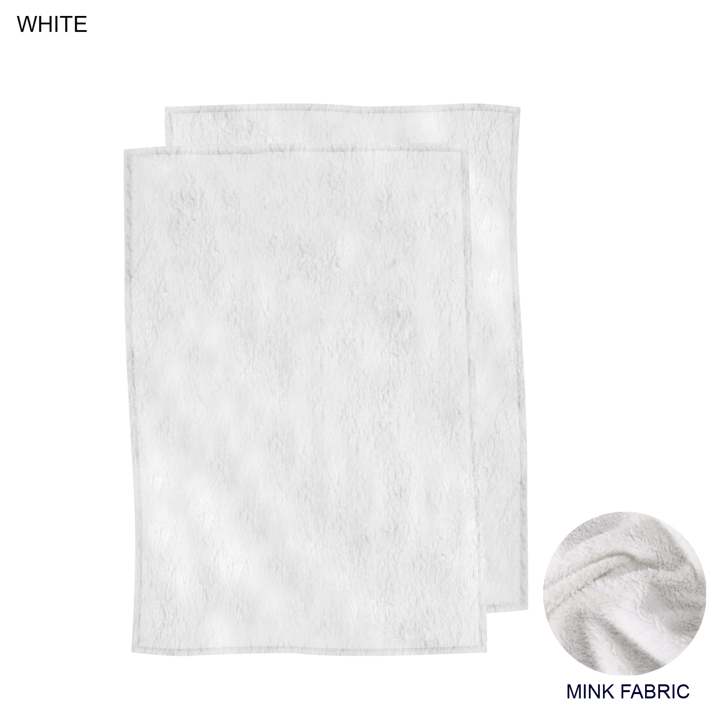 Plush and Cozy Mink Flannel Fleece White Lap Blanket, 30x40, Blank Only 2