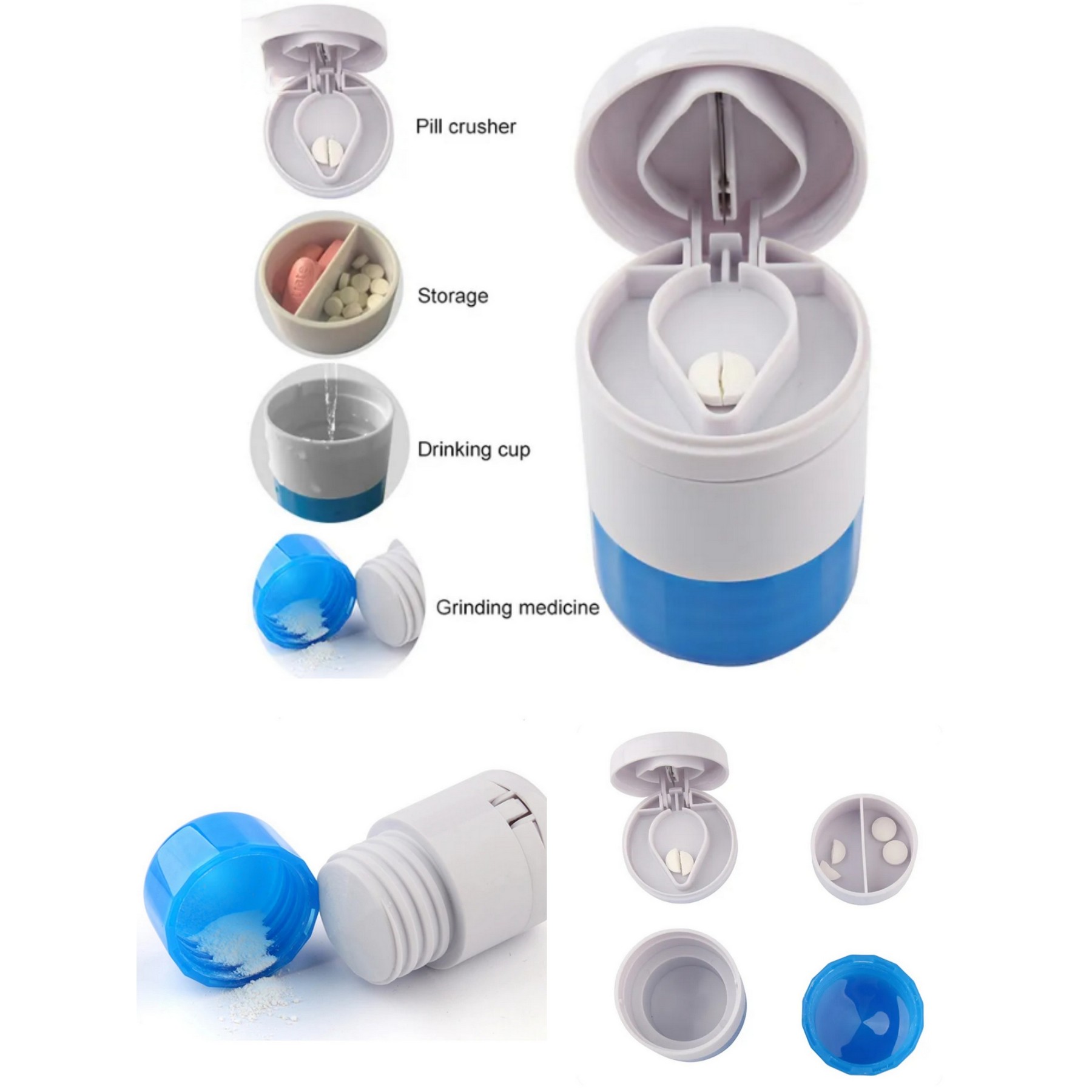 Multiple pill splitter cutter fancy pill box for Splitting Round or Oblong Pills 1