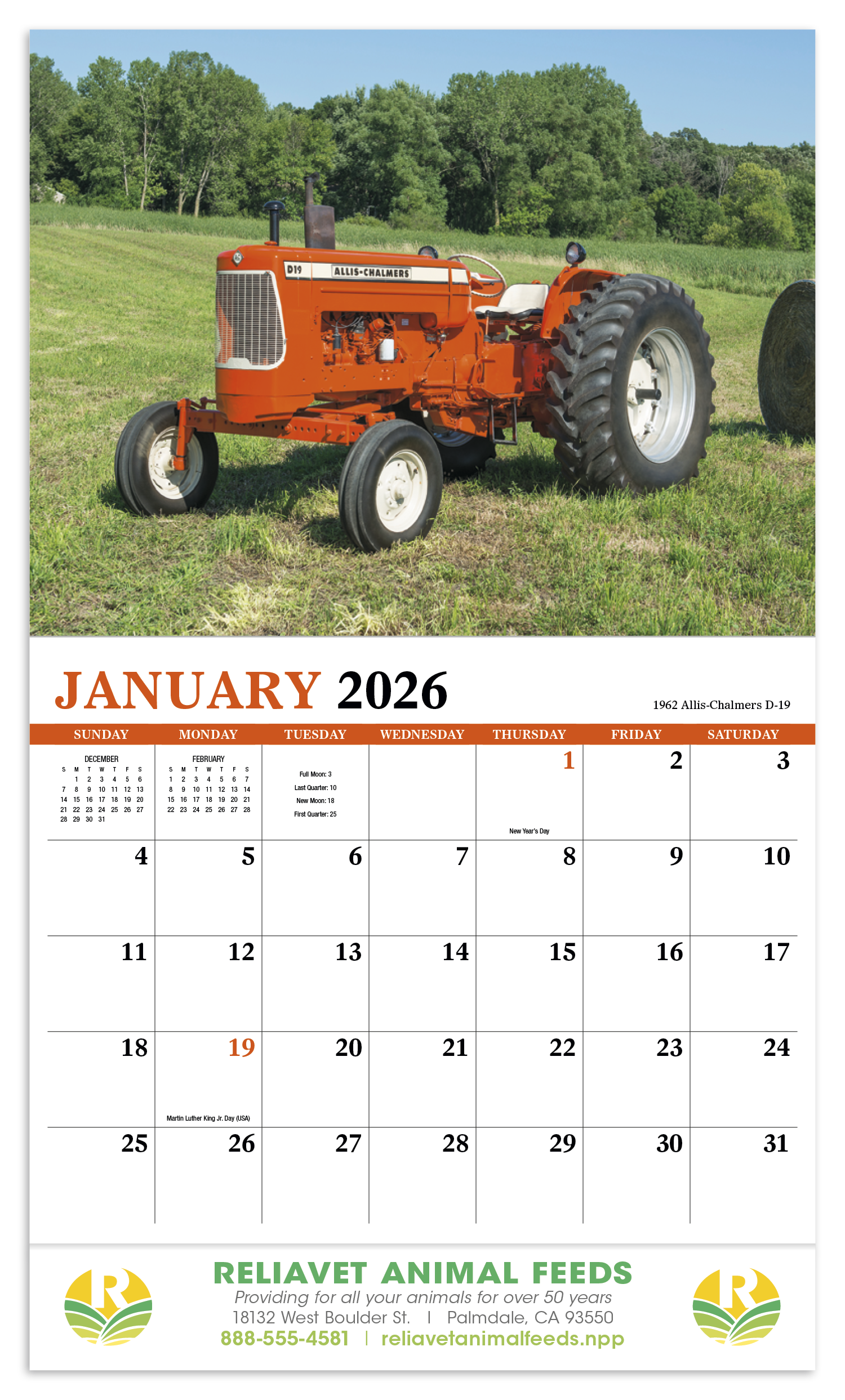 HotLine® Products Vintage Tractors Appointment Calendar - Stapled 28