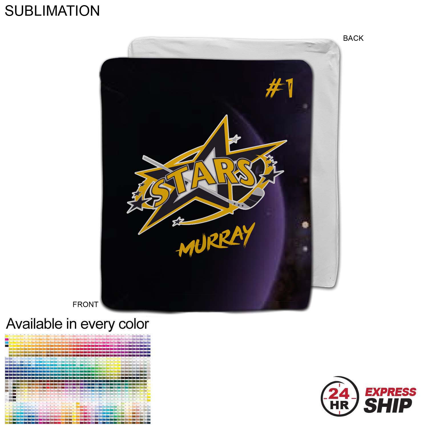 24 Hr Express Ship - Team Blanket in Ultra Soft and Smooth Microfleece, 50x60, Couch size 7