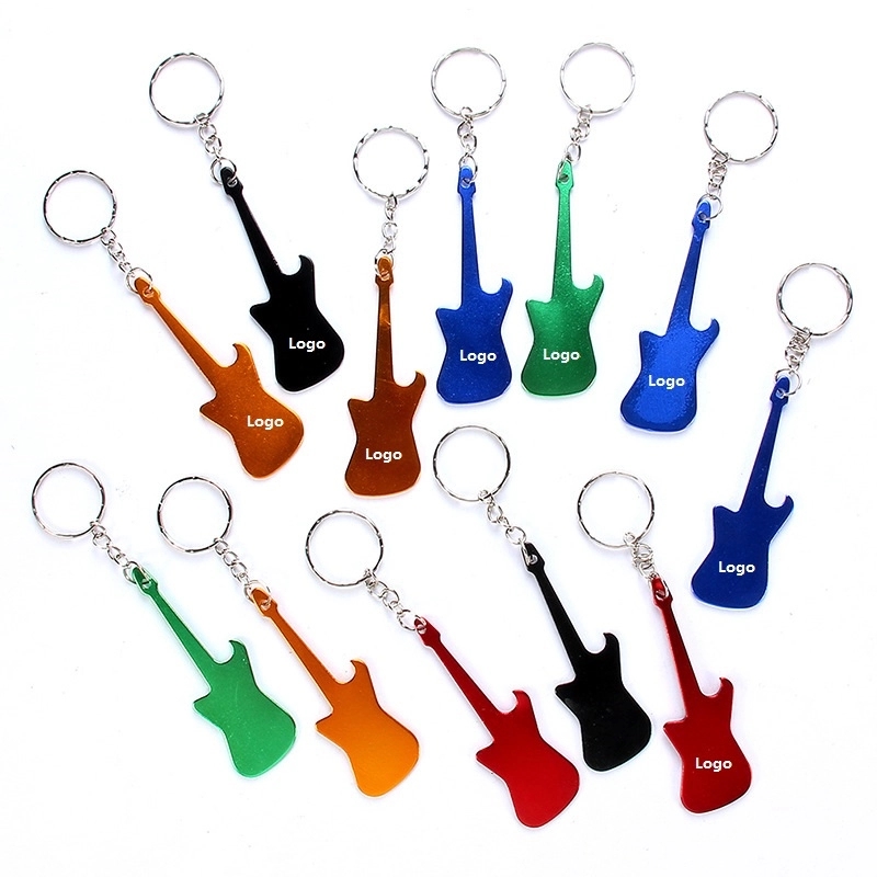 Guitar Shaped Bottle Opener Key Holder and Carabiner 2