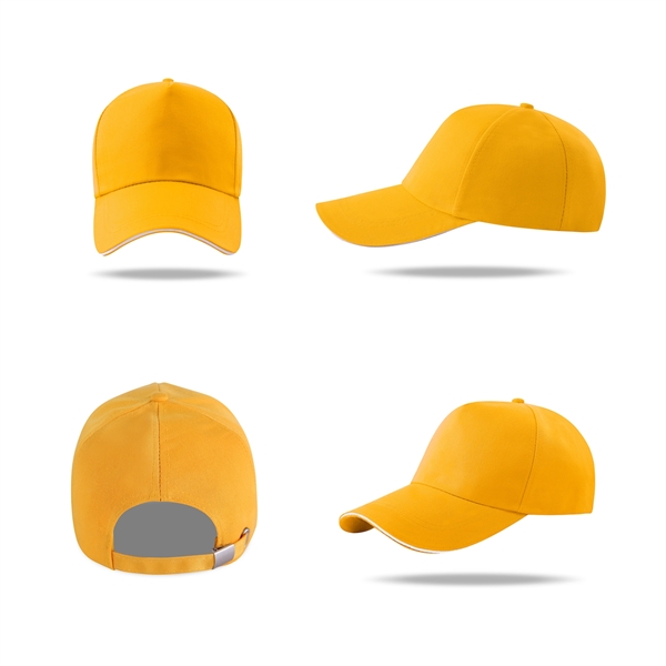 Stock Poly Cotton 5 Panel Cap, Double Buckle Back Fastener 14