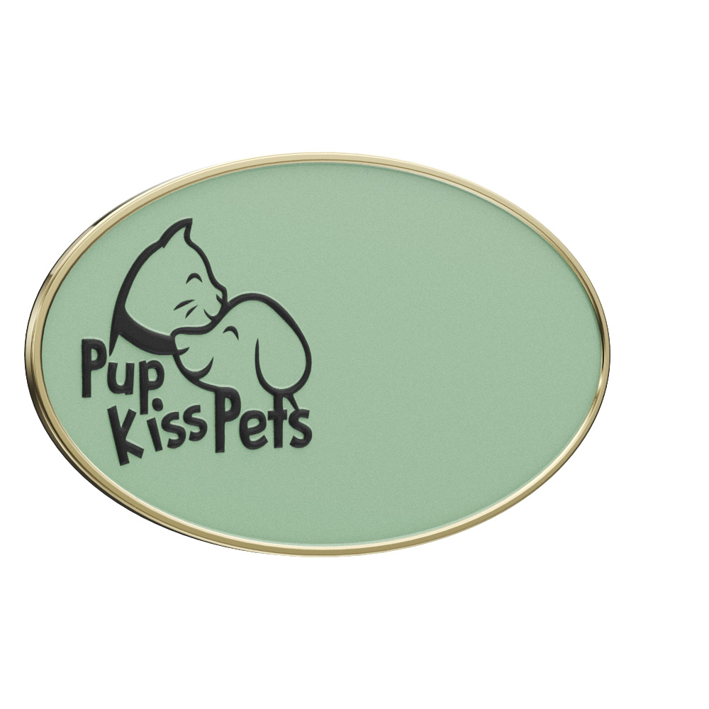 Texture Tone® Oval Metal Name Badge (3" x 1-1/2") 5
