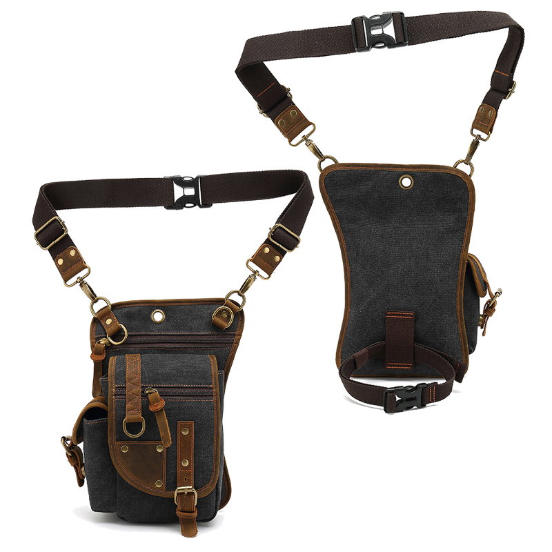 Canvas Drop Leg Bag Tactical Thigh Outdoor Waist Pack 6