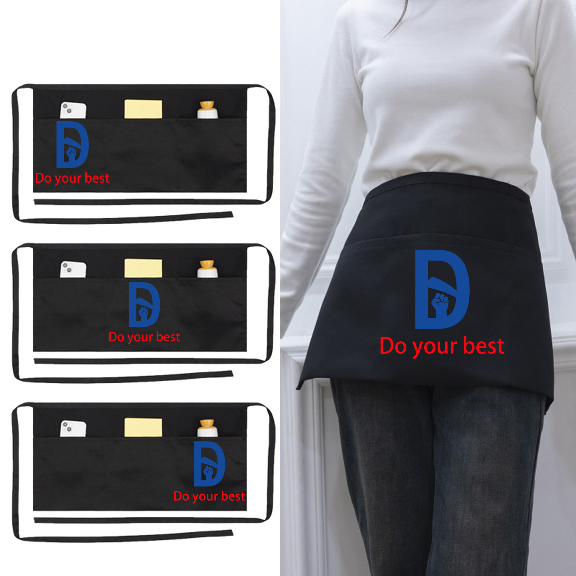 Short Apron For Waitress With Pockets MOQ 20 2