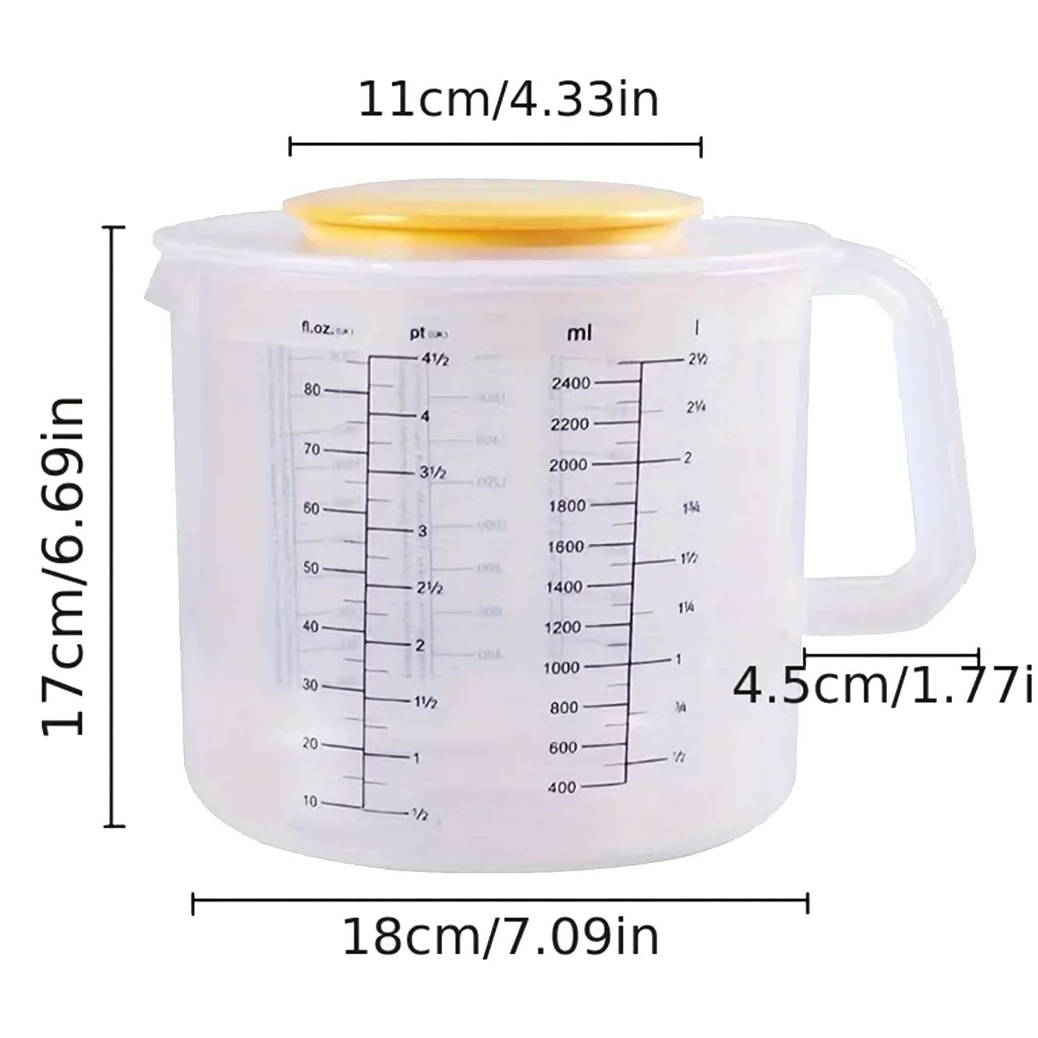 85 OZ Plastic Measuring Cup w/ Graduated Mixing Bowl 6