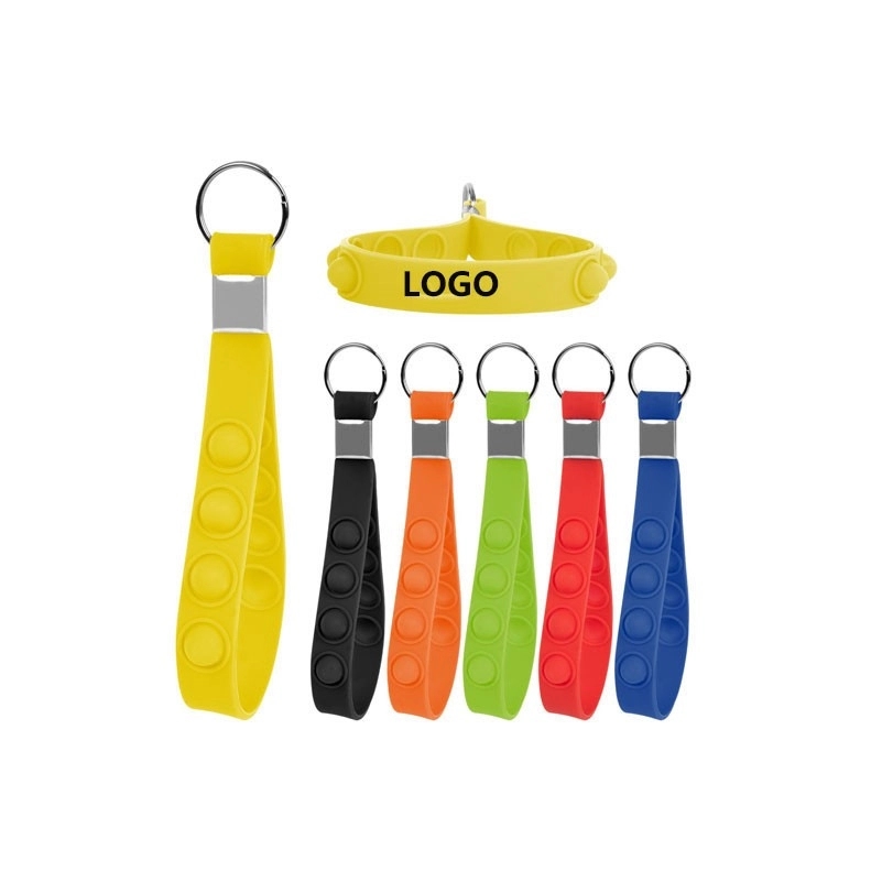 Silicone bubble wristband keychain 1
