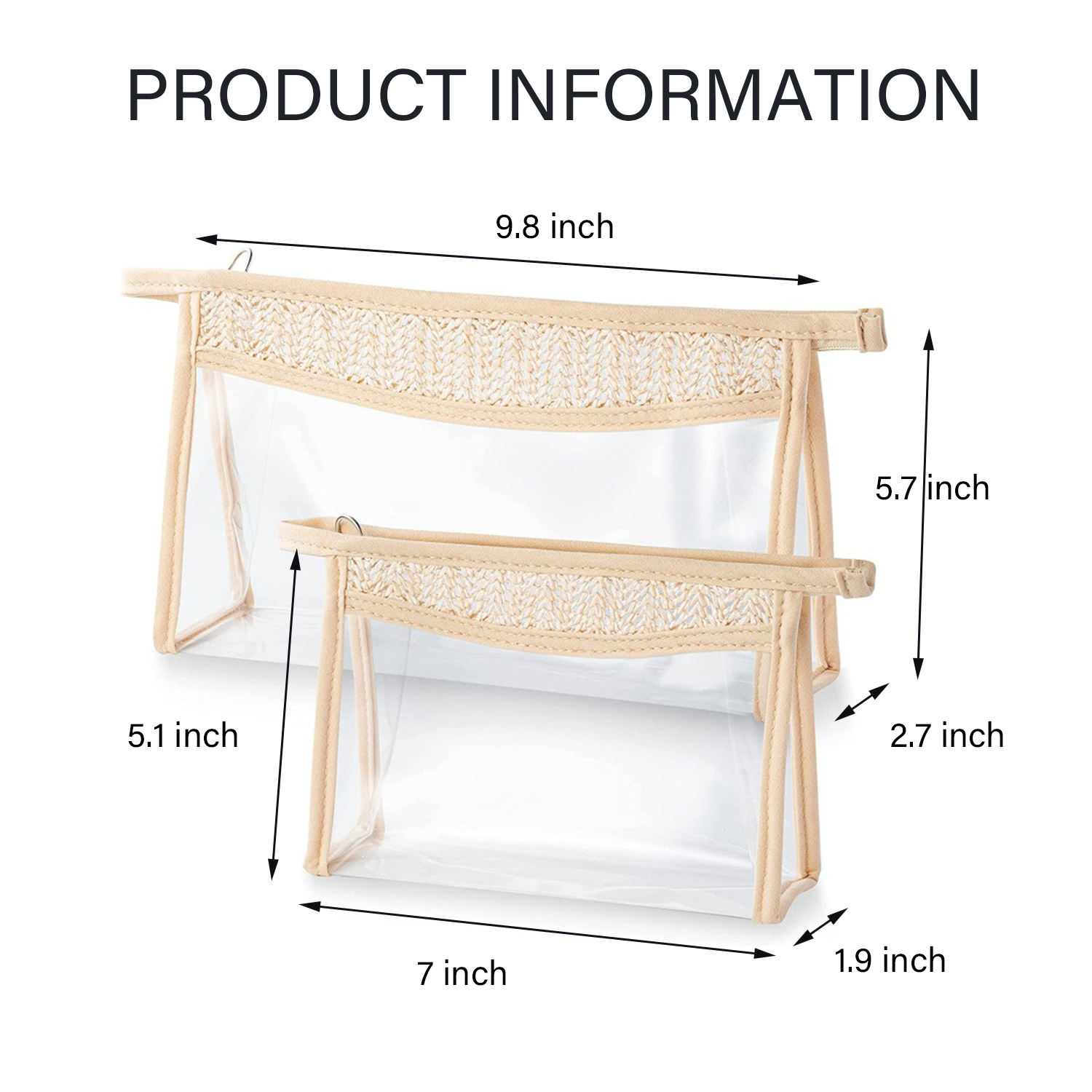 Small Straw Clear Makeup Bags 2