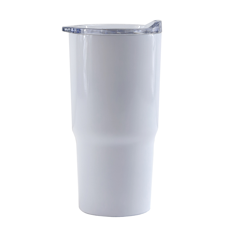 20 Oz. Oceanside Double Wall Stainless Steel Vacuum Tumbler (White)
