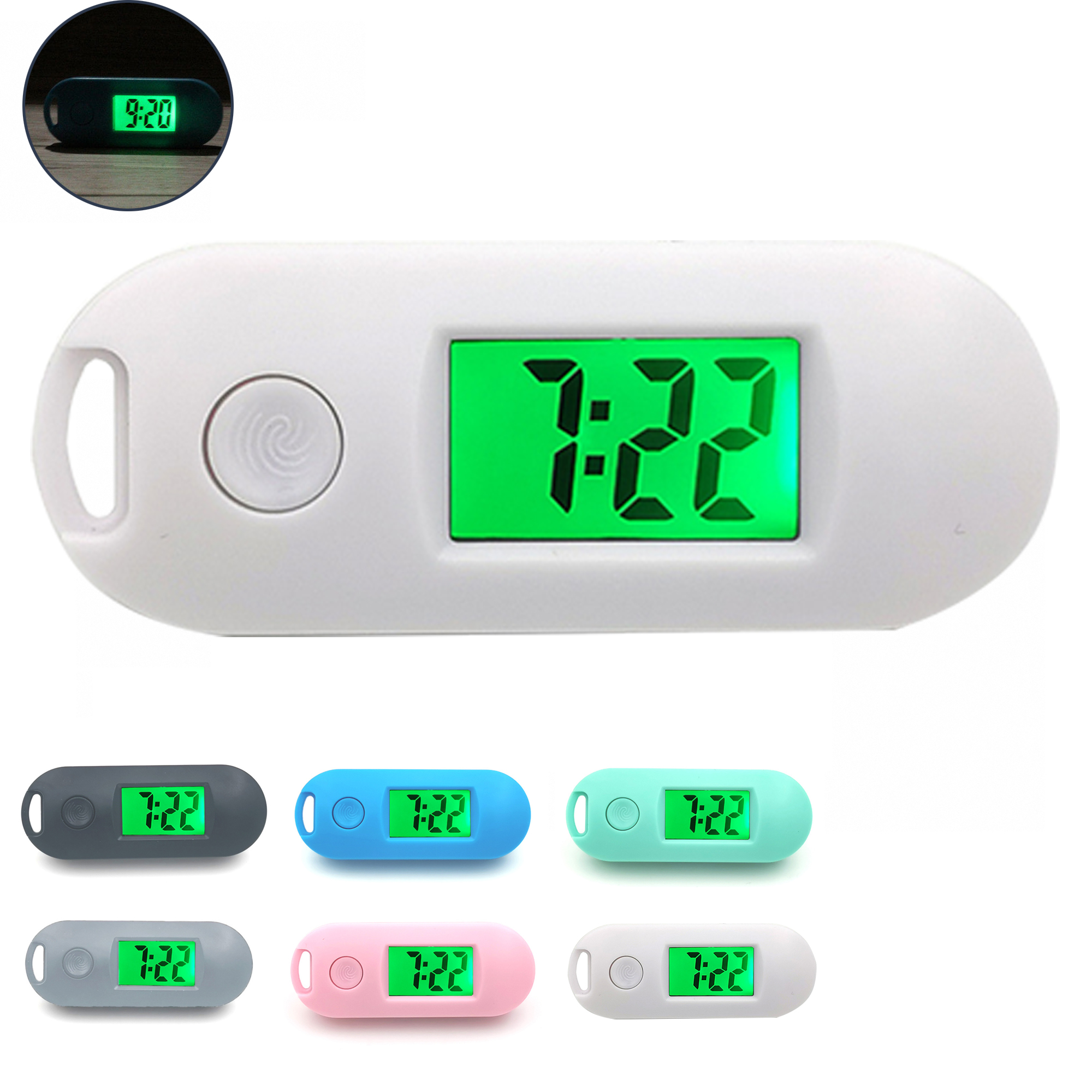 Portable Capsule Digital Keychain Clock 2