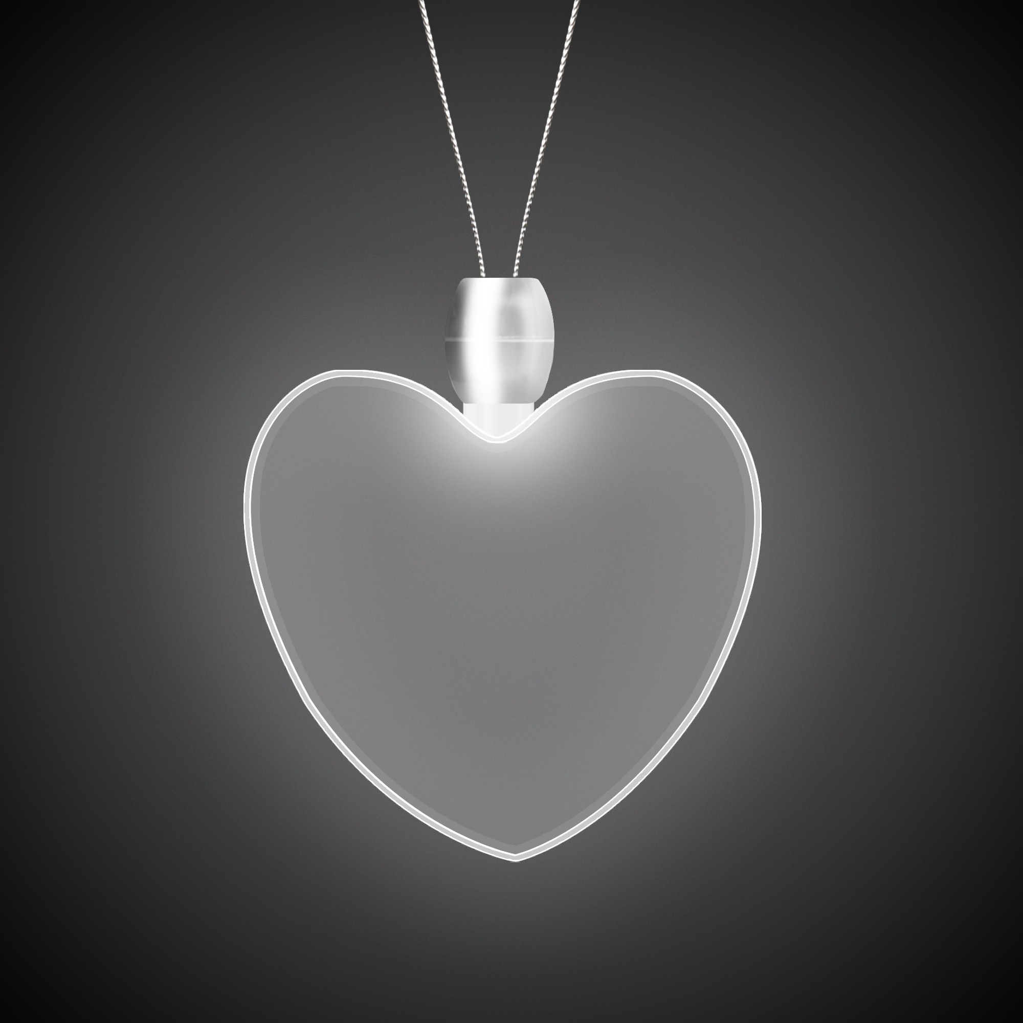 Heart White Light-Up Acrylic Pendant Necklace