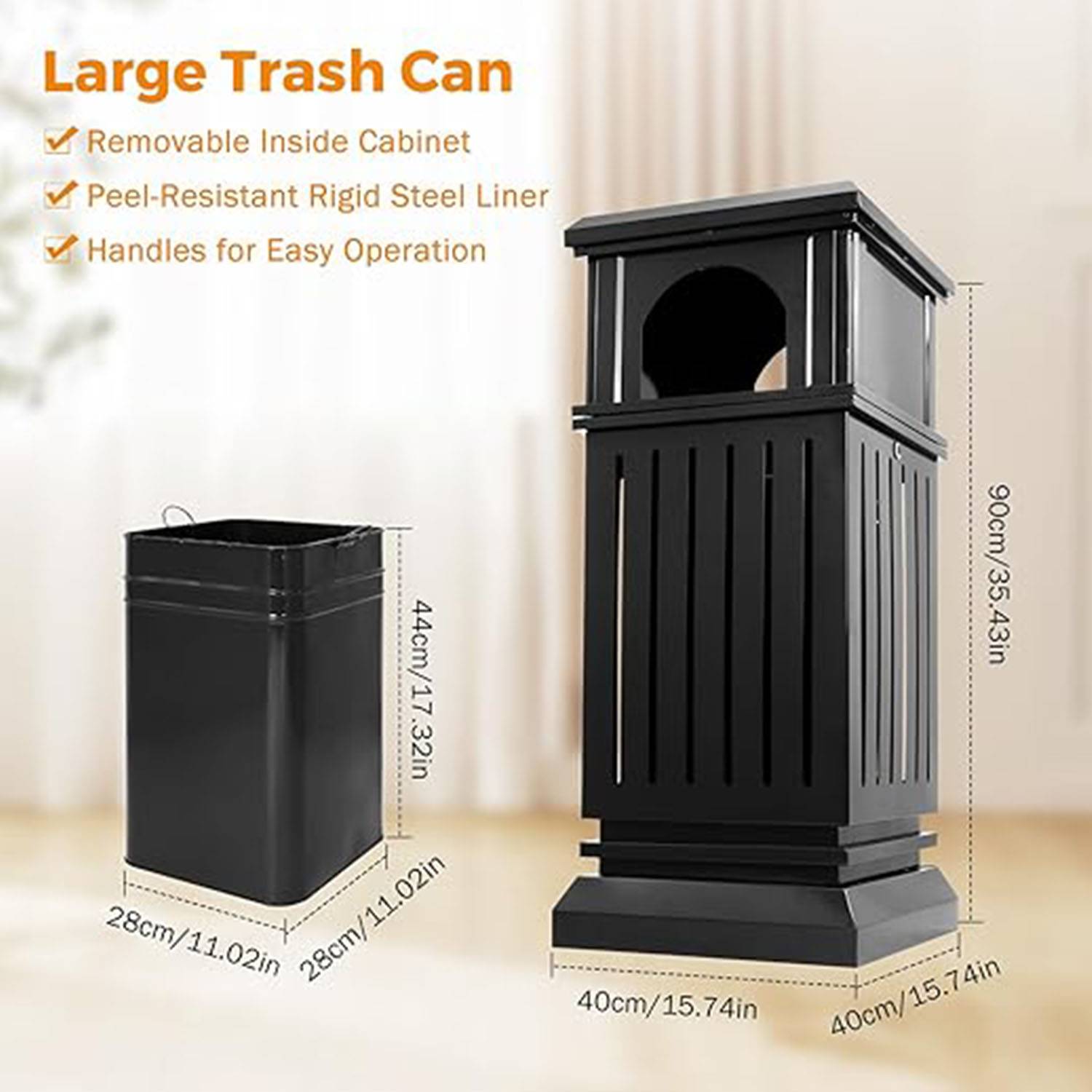 Antique stainless steel trash can 2