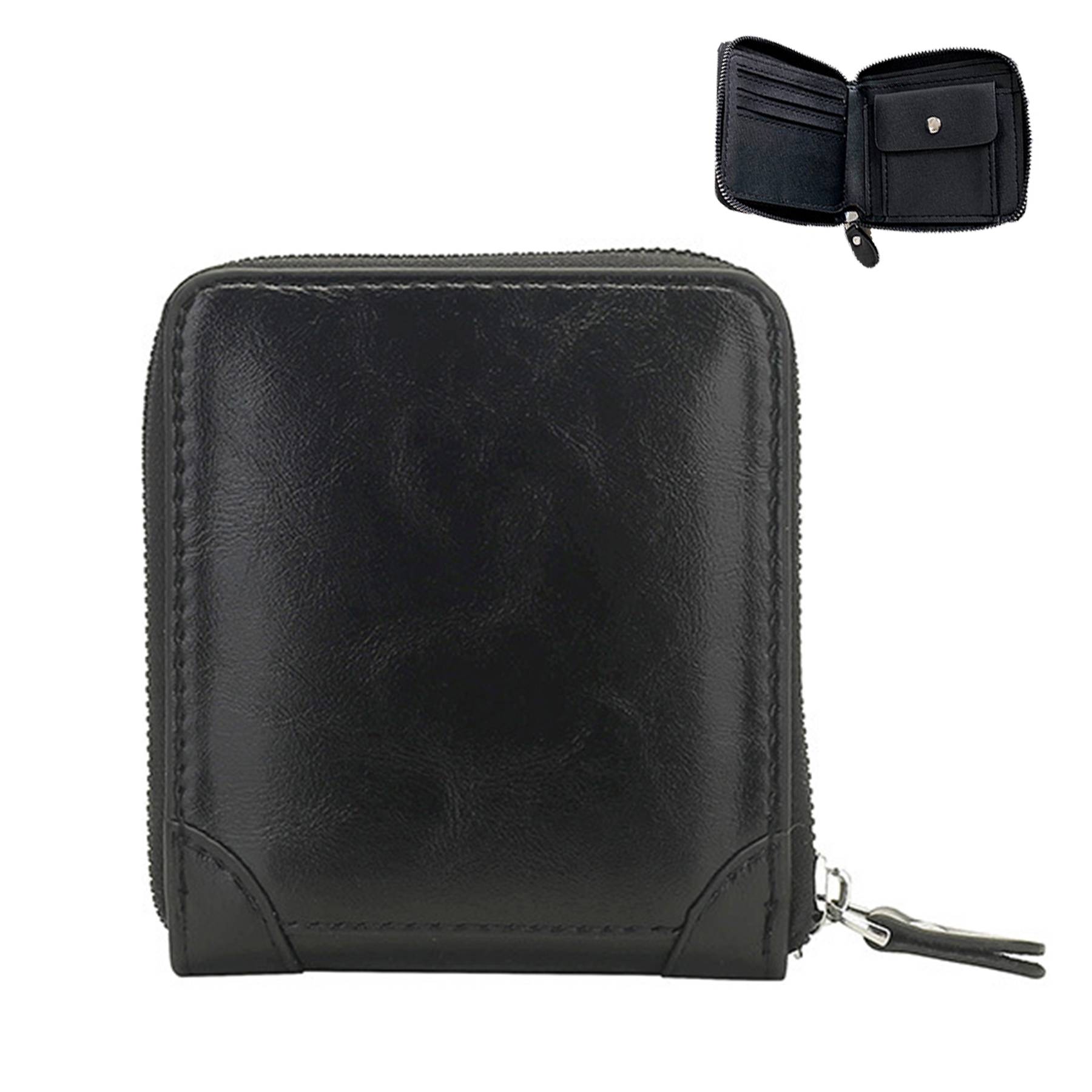 PU Fold Zipper Wallet Purse 5