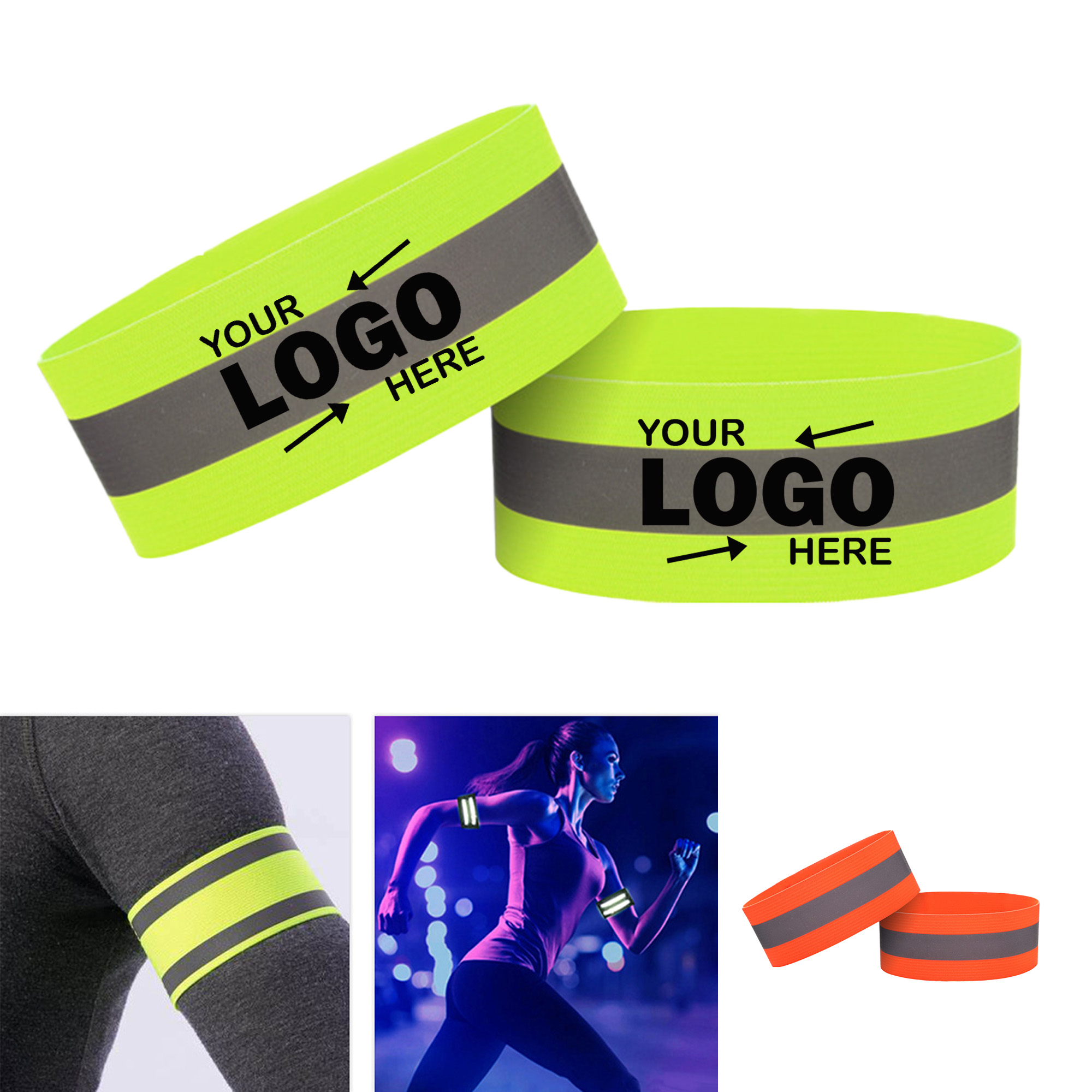 Pair of Reflective Arm Bands for Cycling & Running Safety 1