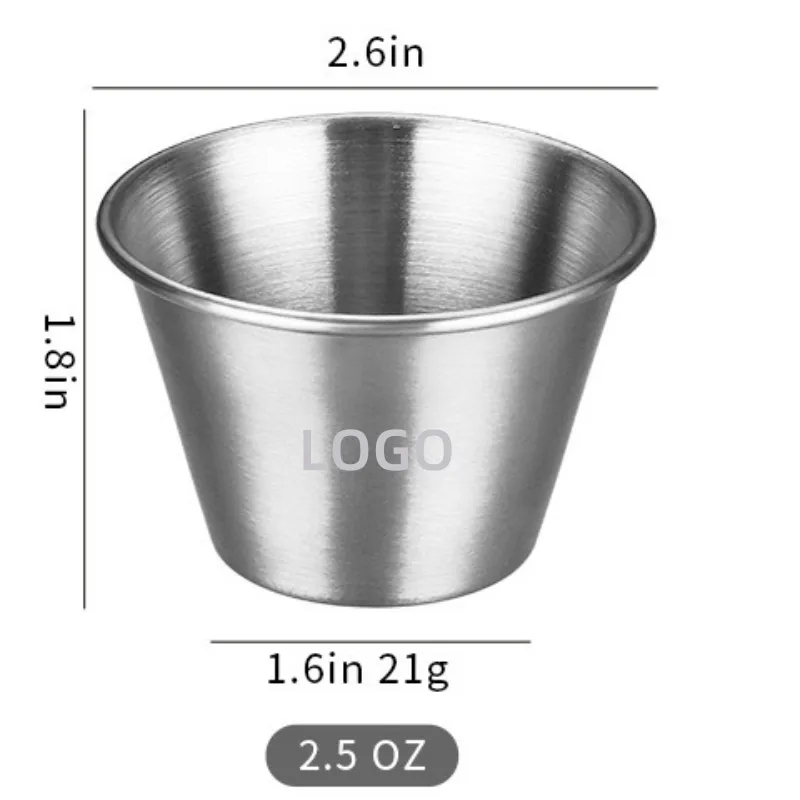 2.5 oz Stainless Steel Dipping Sauce Cup 5