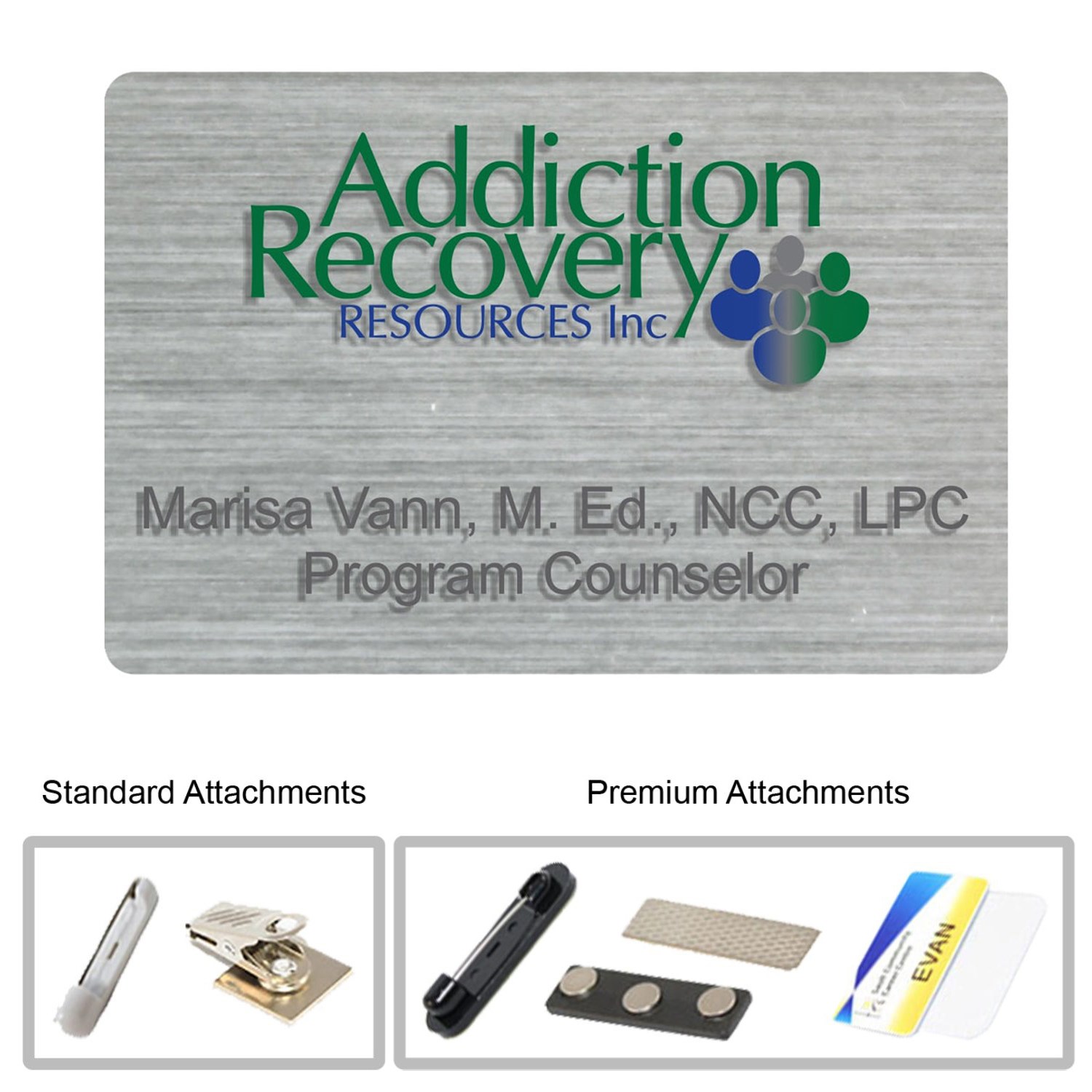 3"W x 2"H Shadow Name Badge w/ Full Color Logo 2