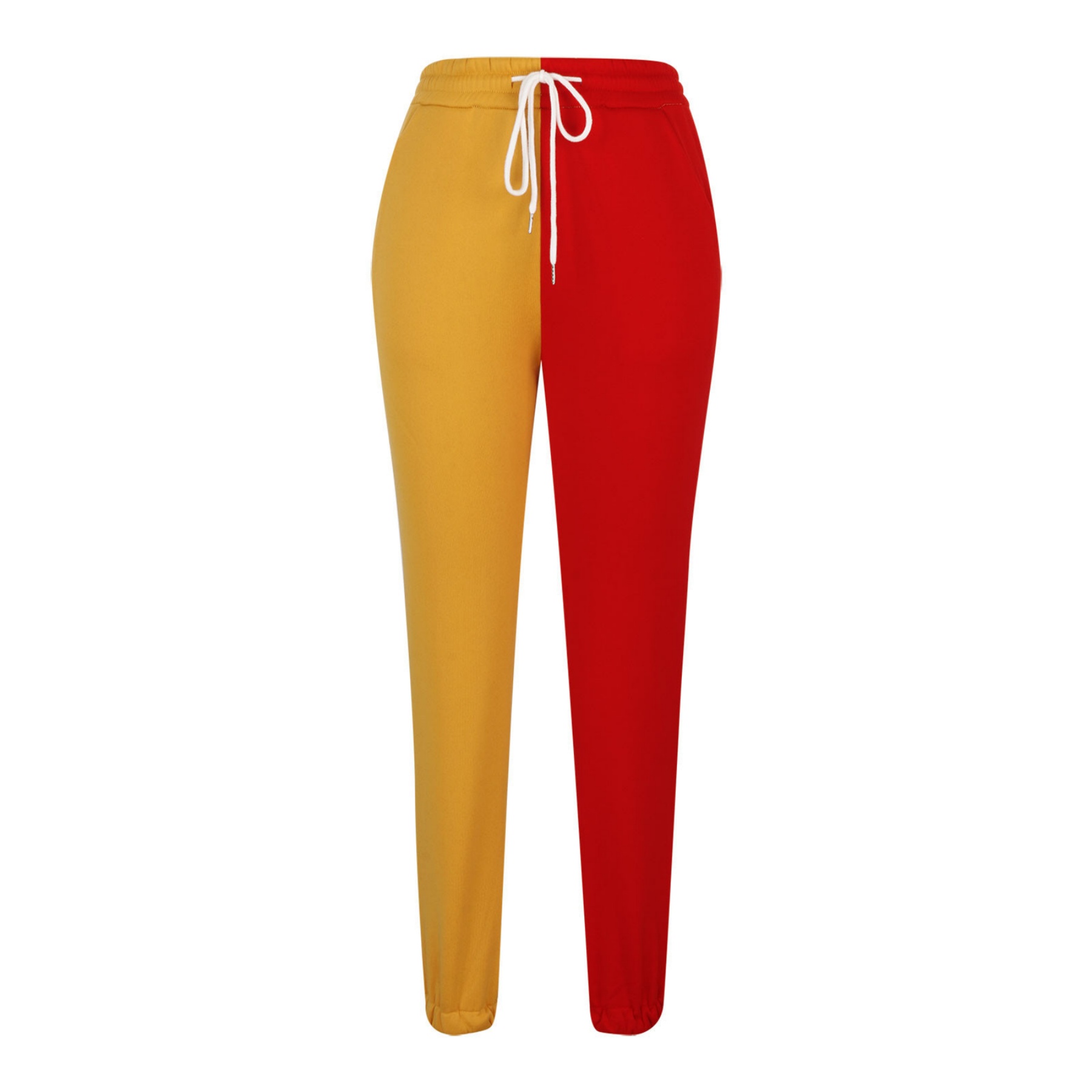 Color Block Drawstring Sweatpants Womens Chic Pants 7