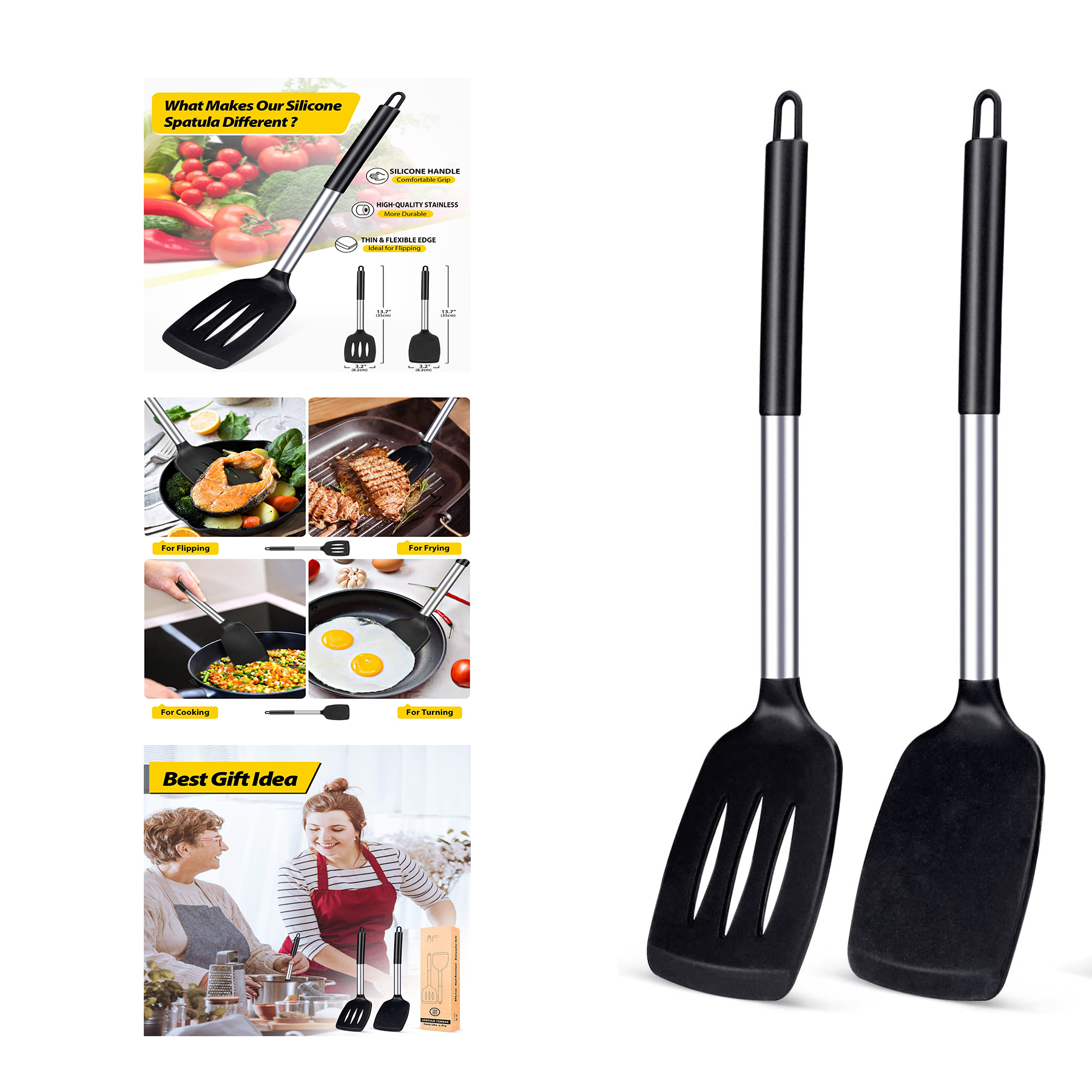 Non Stick Slotted Kitchen Spatulas