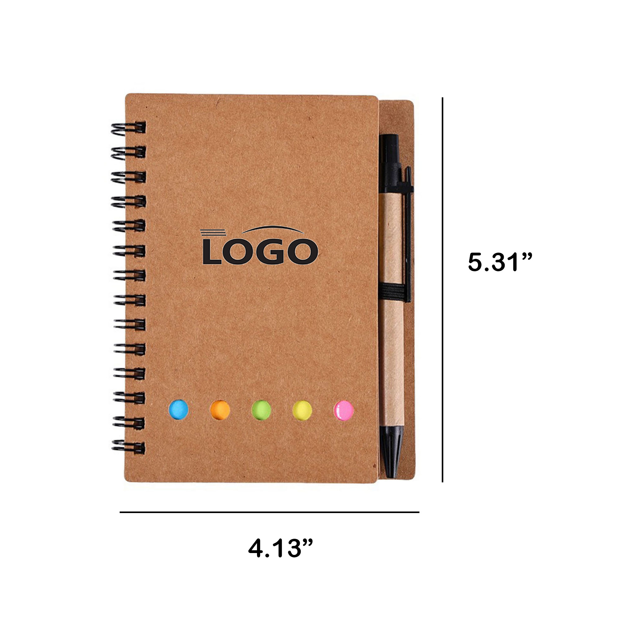 Spiral Notebook With Sticky Notes Pens 3