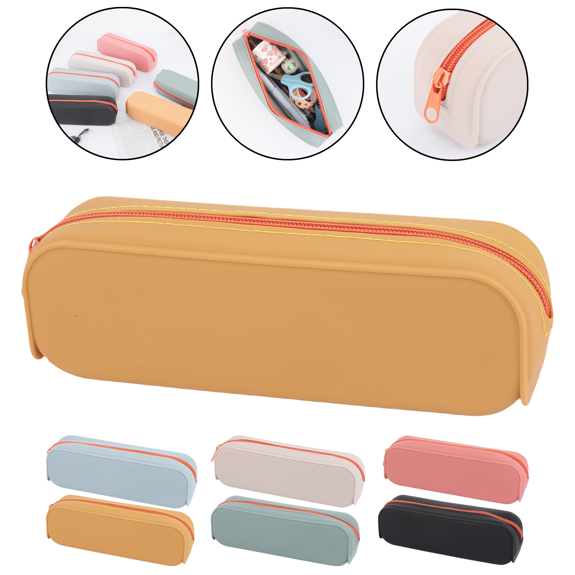 Silicone Pencil Case Makeup Bag Long Storage Box Eyewear Organizer Digital Accessories Pouch 4