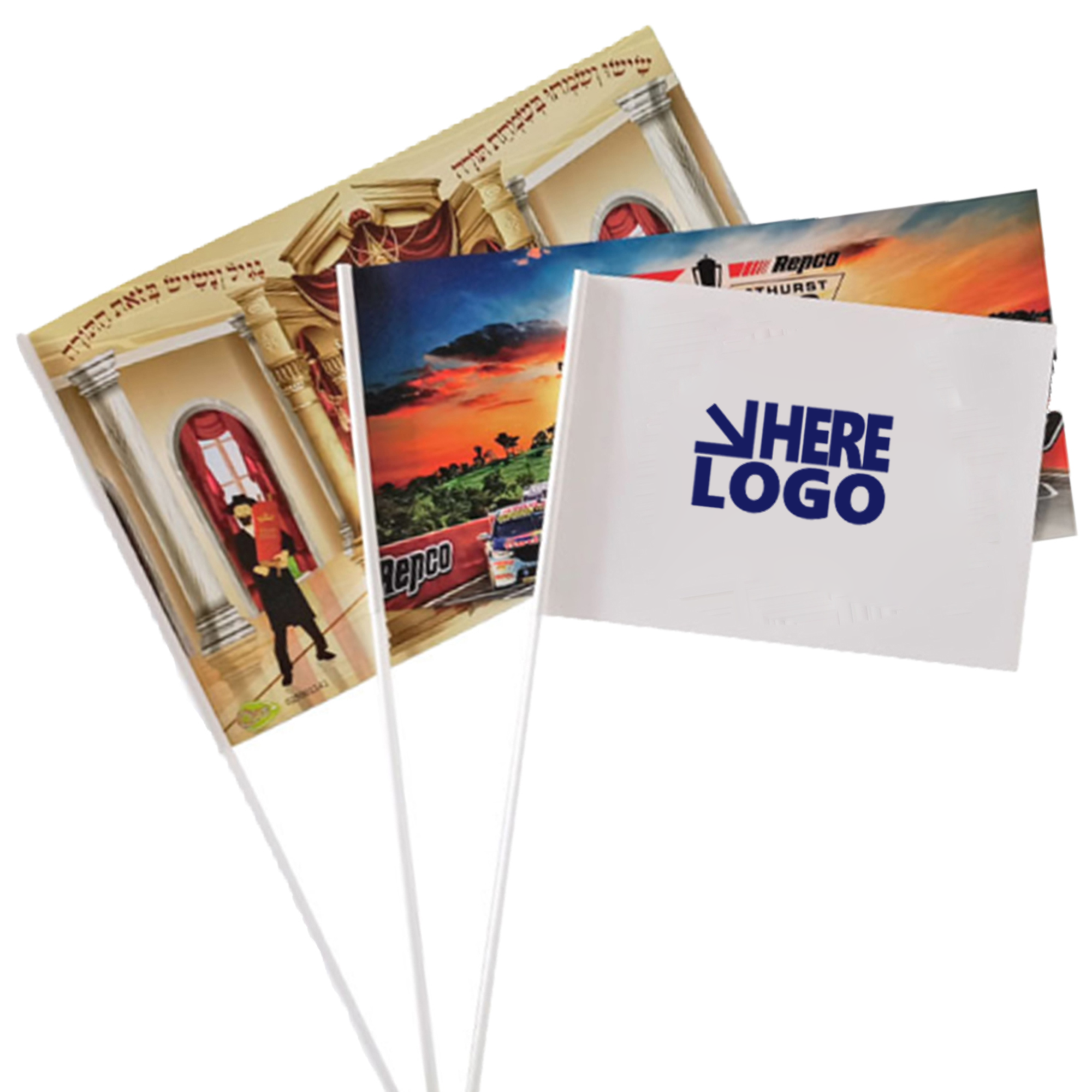 Handheld Custom Flag 8.3" x 5.1" - Personalized Design 1