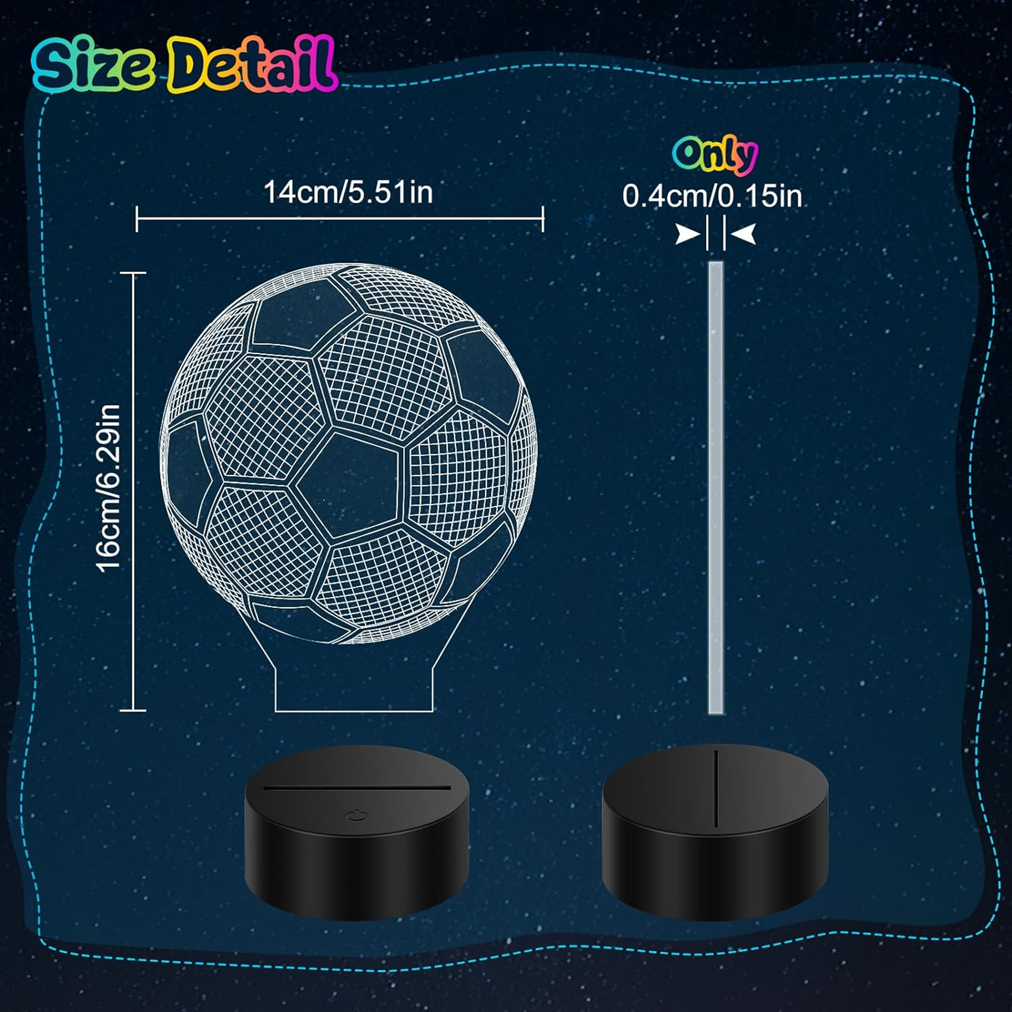 16 Colors Changing Soccer Night Light With Remote Control 2