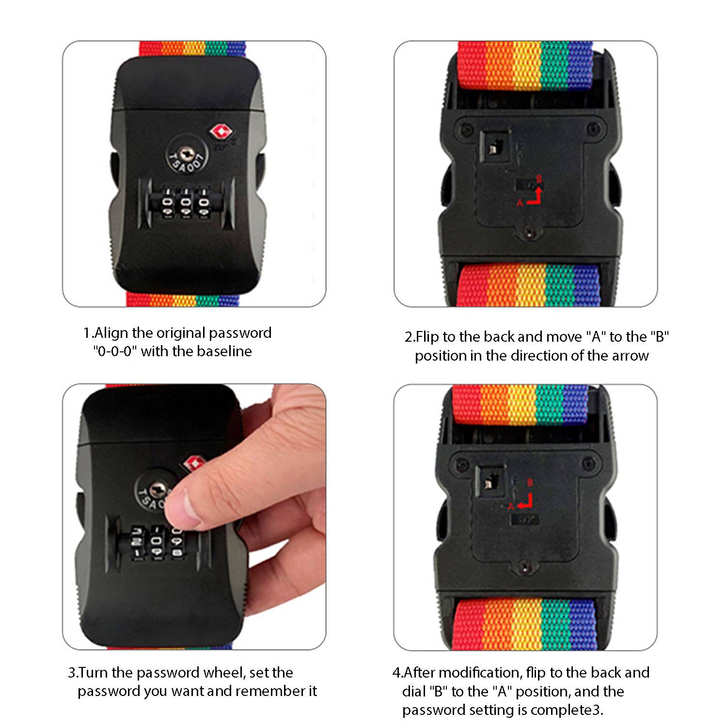 Adjustable Travel Luggage Strap w/ Combo Lock 7