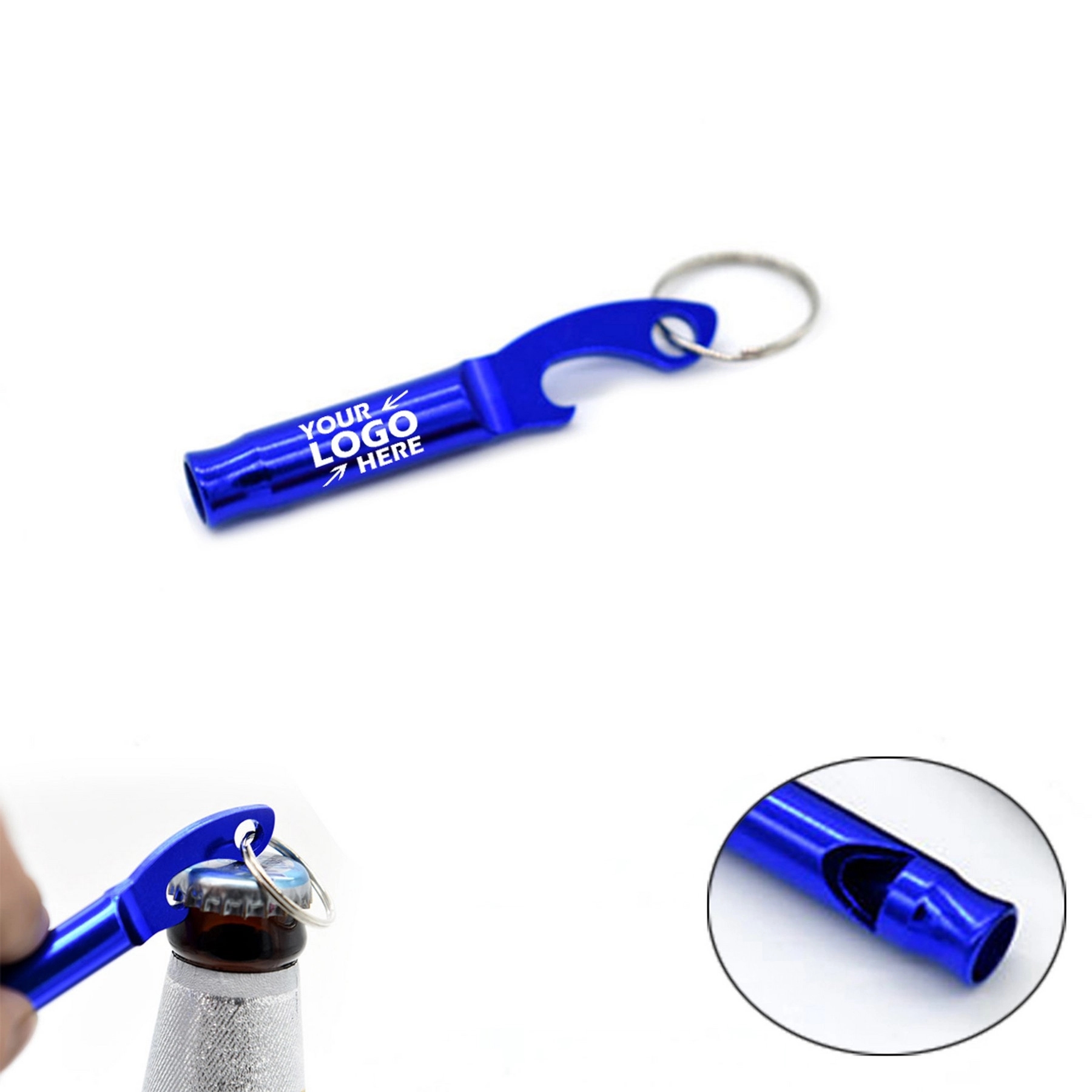 3-in-1 Multifunction Whistle Bottle Opener Keychain 2